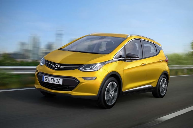 The Opel Ampera-e, a 250-mile battery-electric vehicle that will share its underlying components with the Chevrolet Bolt EV.