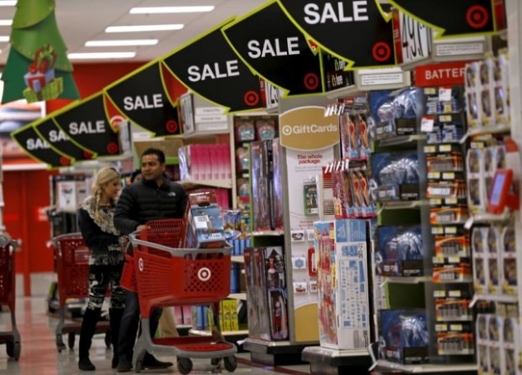 Shoppers take part in Black Friday Shopping at a Target store in Chicago