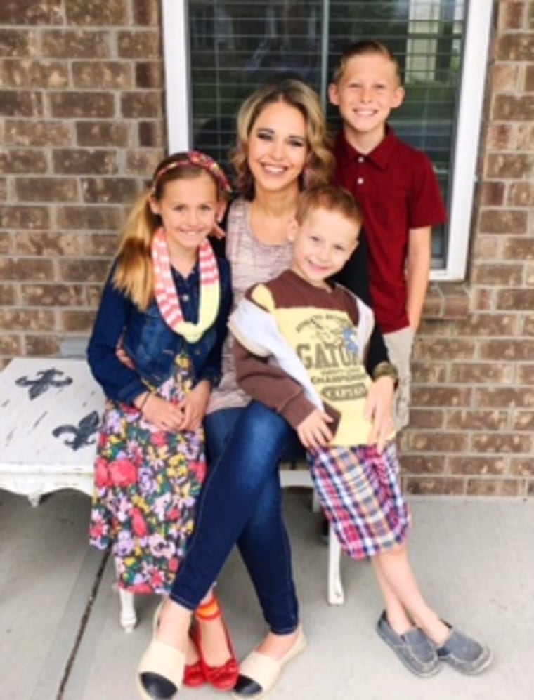 Kara Lewis Newton with her children, Jack, 6, Silas, 11, and Lila, 10. Newton's Facebook post listing all the ways she's been an imperfect mom struck a chord with others and went viral.