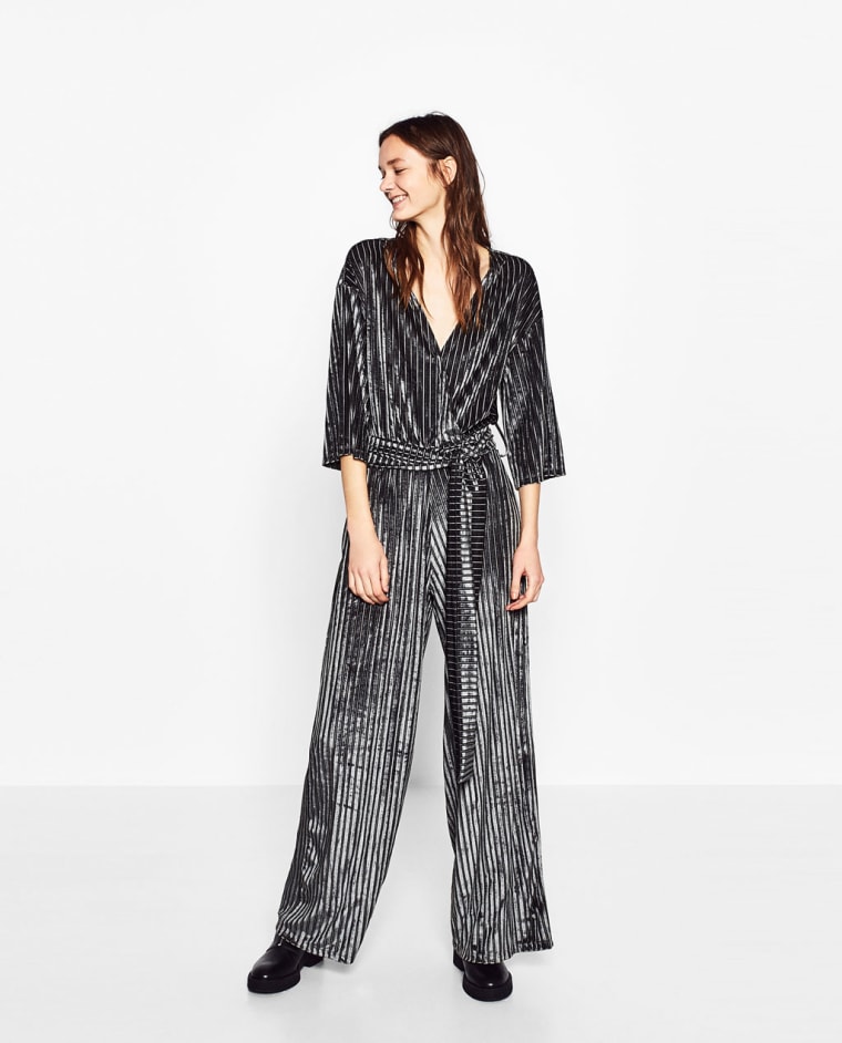 Velvet striped jumpsuit