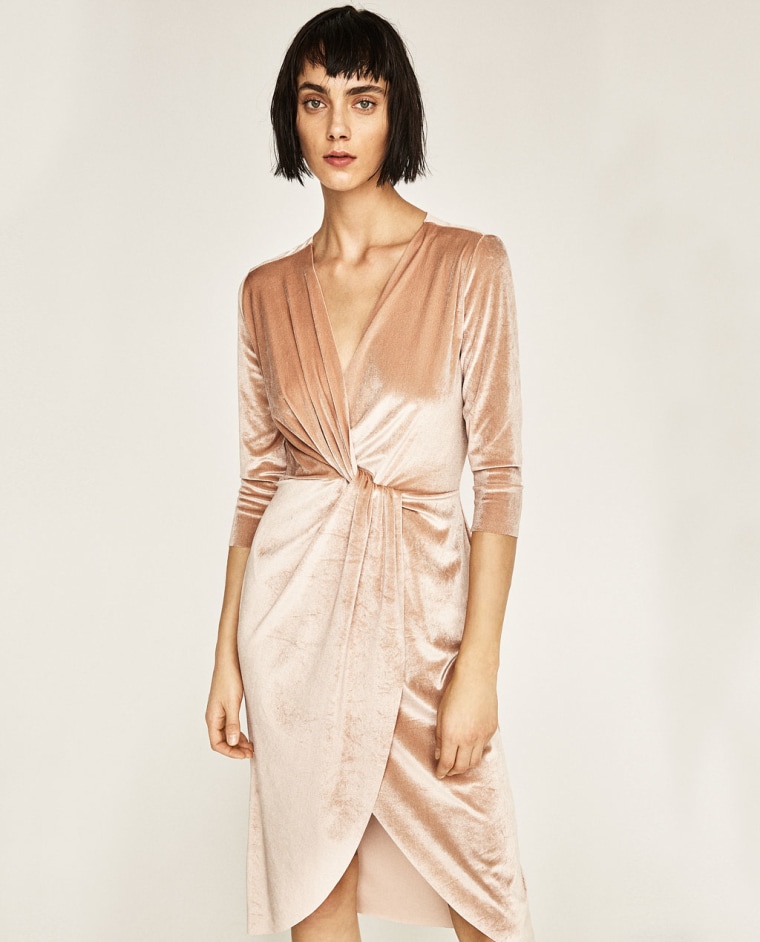 Image 3 of VELVET DRESS from Zara | Pleated dress long, Tulle dress short, Velvet  dress