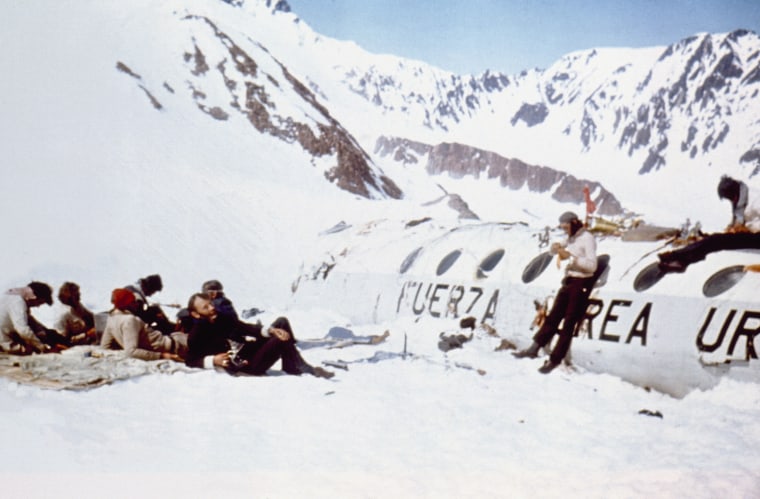 Image: Plane crash survivors in 1972