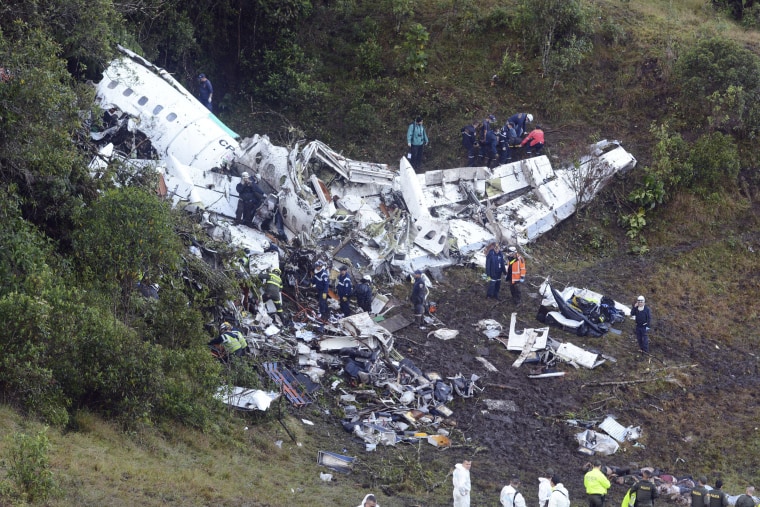Image: Plane wreckage in Medellin, Colombia
