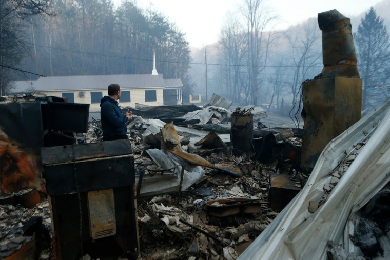 Image: Wildfires Rage Through Tennessee Resort Town Of Gatlinburg