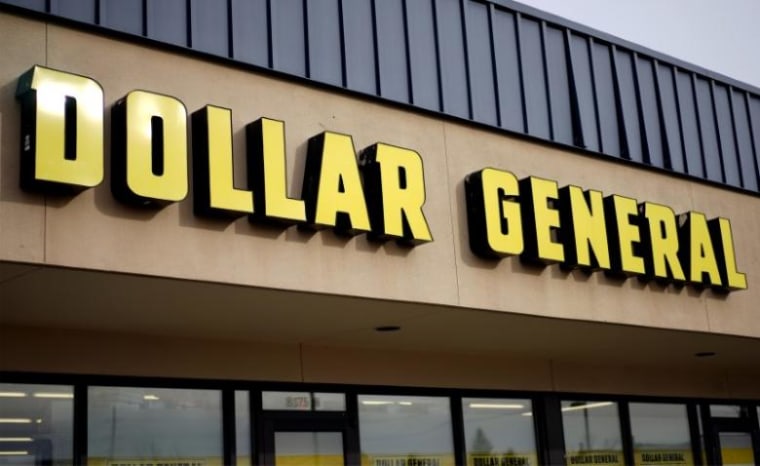 The sign outside the Dollar General store in Westminster, Colorado is pictured