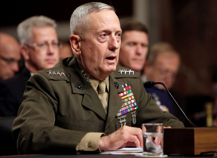 Image: File picture of Gen. James Mattis testifying before the Senate Armed Services Committee hearing