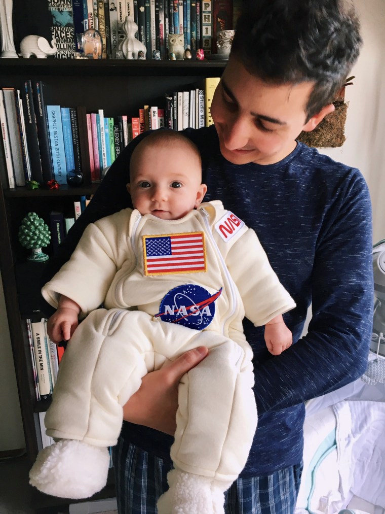 This dad turned his baby daughter's Magic SleepSuit into a space suit.