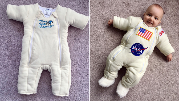 This dad turned his baby daughter's Magic SleepSuit into a space suit.