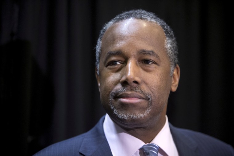 Image: File picture of Ben Carson listening to a question from a reporter during a campaign stop in Las Vegas