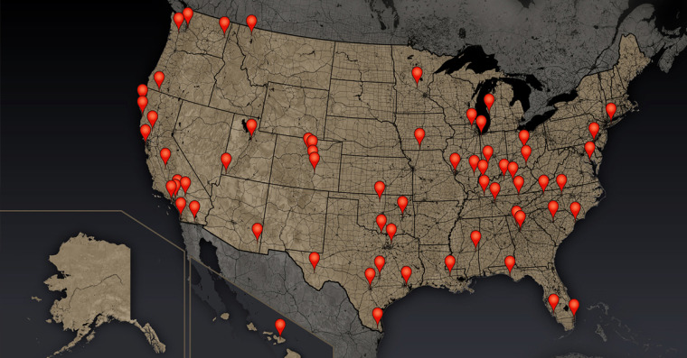 This map shows all the locations across the country where those part of our Dateline Missing in America remain missing from.