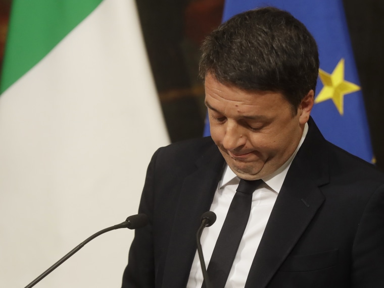 Image: Matteo Renzi speaks during a press conference at the premier's office Chigi Palace in Rome