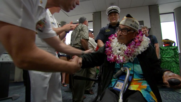 Ray Chavez receives a hero's welcome upon his arrival in Hawaii