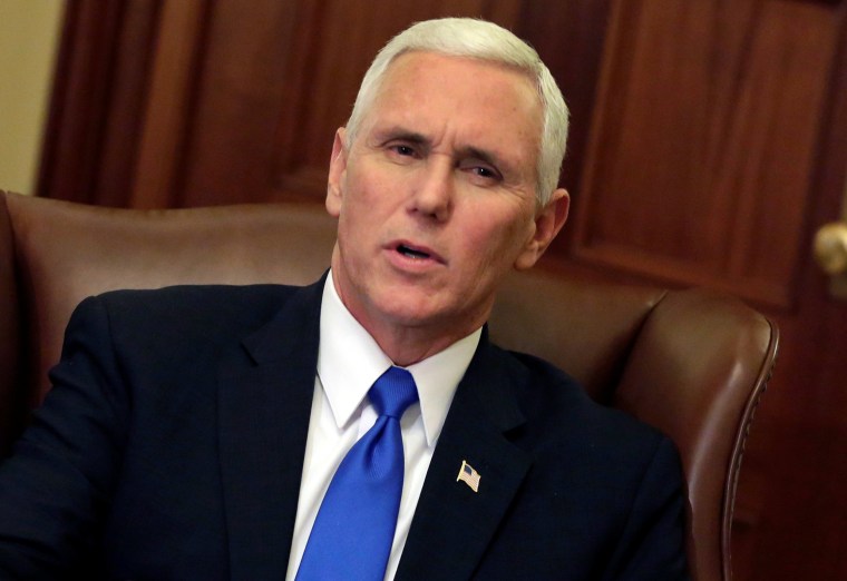 Image: Vice President-elect Mike Pence speaks during a meeting with House Speaker Paul Ryan on Capitol Hill in Washington, D.C. on Nov. 30.