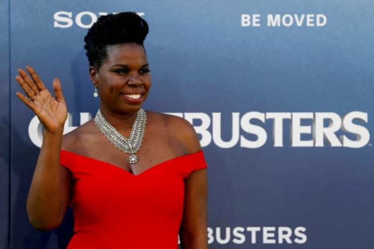 Cast member Leslie Jones poses at the premiere of the film "Ghostbusters" in Hollywood, California