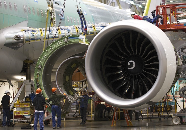 Image: A Boeing 777 passenger plane is built