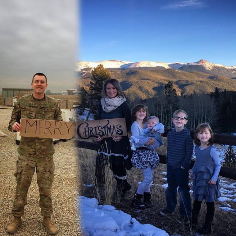 Colorado family finds a way to include deployed father into this year's holiday card.