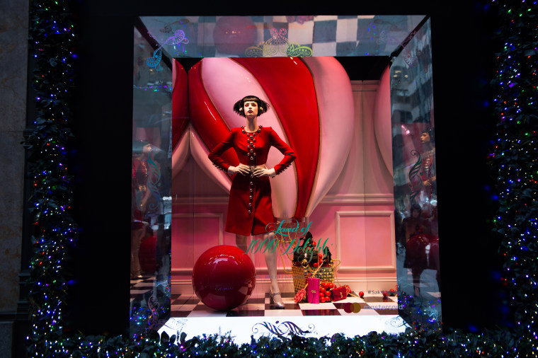 Saks Fifth Avenue department store holiday windows.