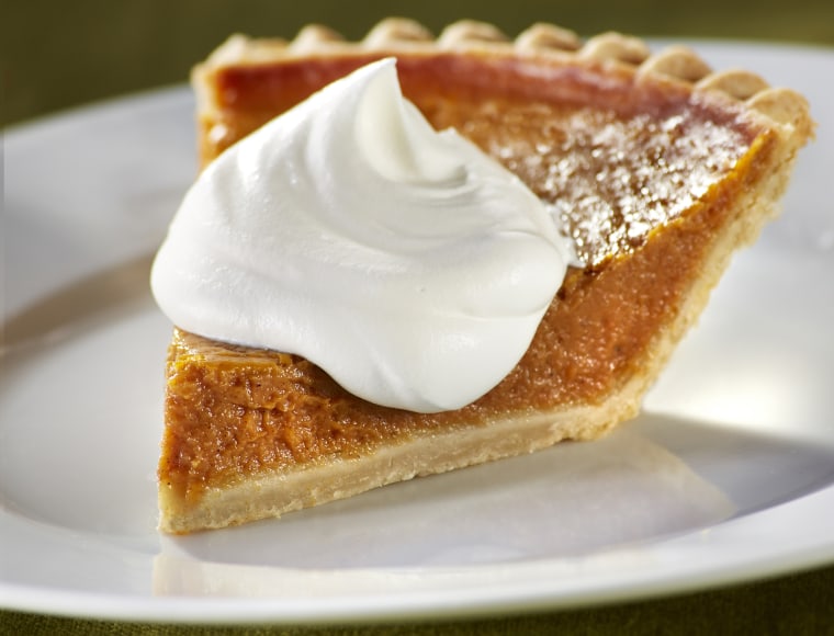 Pumpkin pie with whipped cream