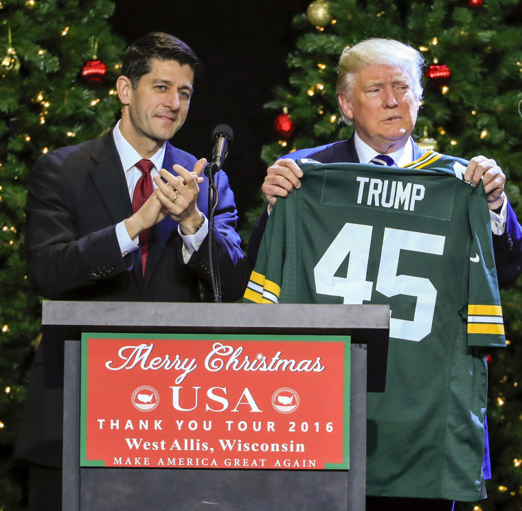 Image: US President-elect Donald Trump and US Vice president-elect Mike Pence thank you tour