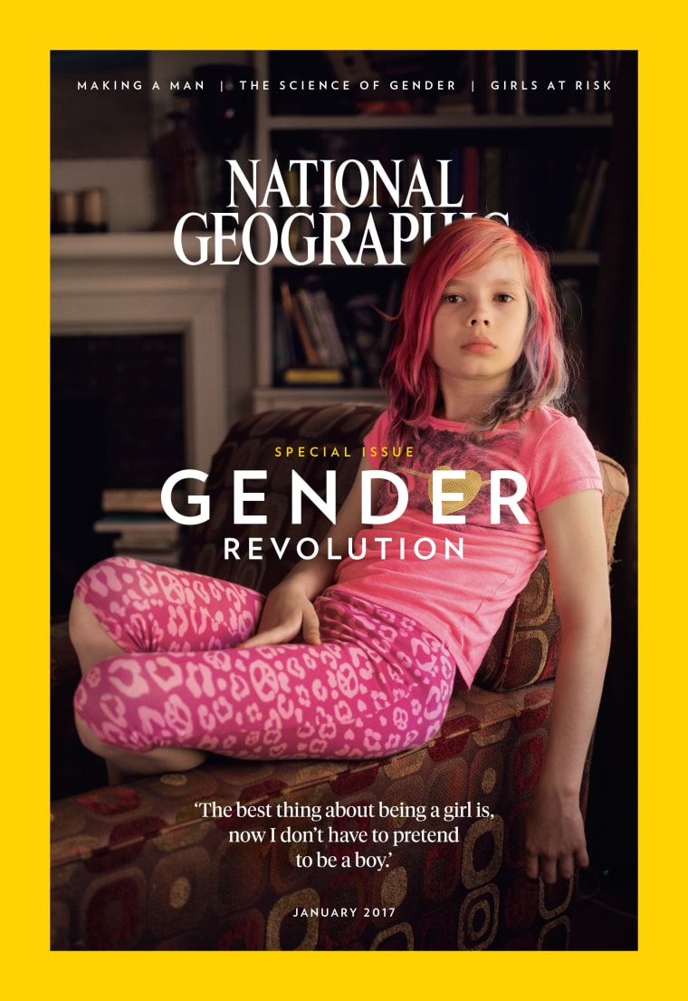 The January 2017 cover of National Geographic's issue on gender, which will also be examined in an accompanying broadcast documentary, "Gender Revolution, a Journey with Katie Couric," airing February 6th on National Geographic.