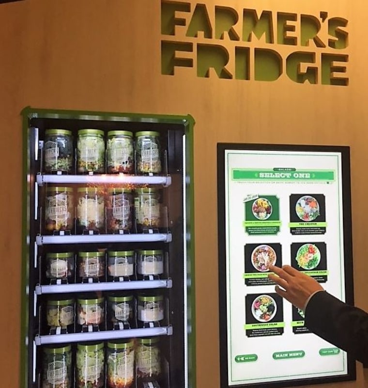 Farmer's Fridge uses a vending machine to combine the food trends of local, healthy, authentic and convenient.