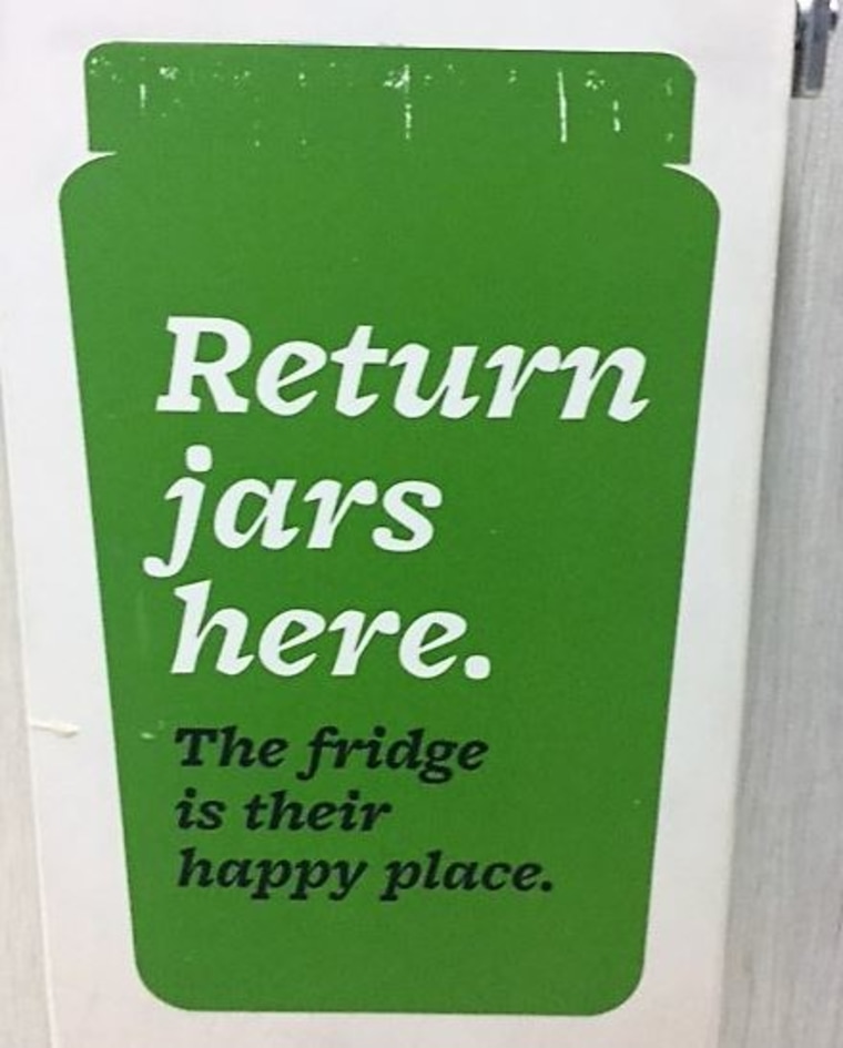 Farmer's Fridge jars are part of a recycling program.