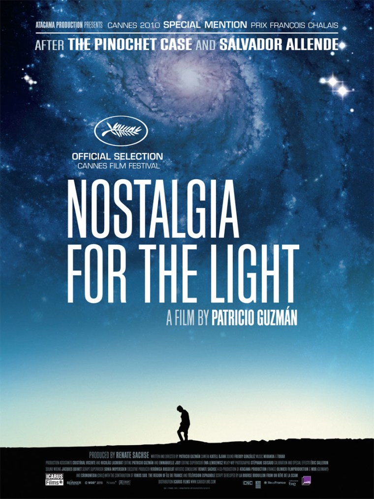 For his new film master director Patricio Guzman, travels 10,000 feet above sea level to the driest place on earth, the Atacama Desert, where atop the mountains astronomers from all over the world gather to observe the stars.
