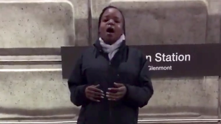 A video of a woman impressively belting out "O Holy Night" at a D.C. metro station has gone viral.
