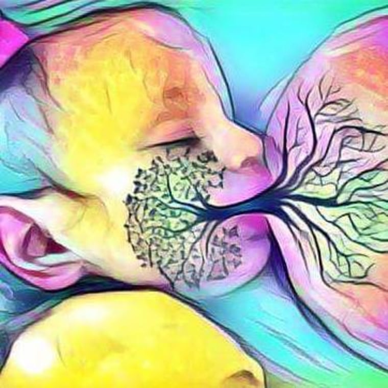 Moms make unique tree of life breastfeeding selfies with app