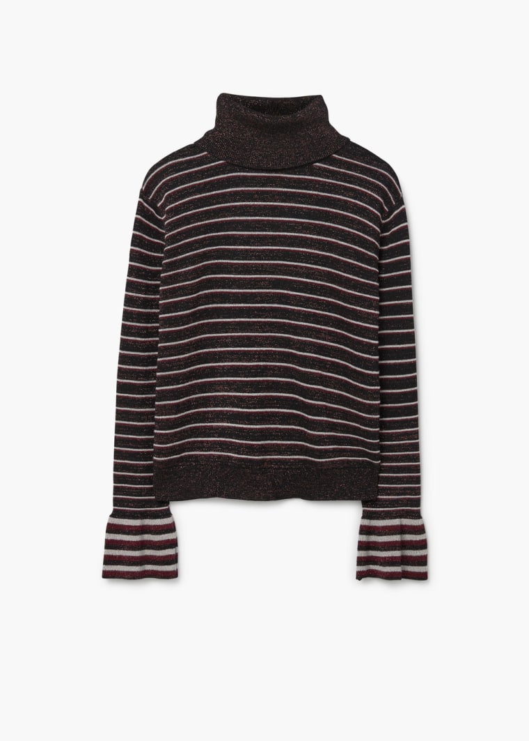 striped turtleneck sweater