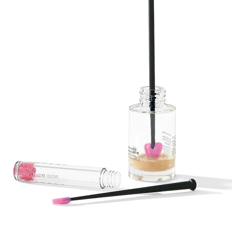 Source Unique cute empty round pink lipgloss tube with brush lip gloss  containers tube mini lipgloss tube keychain on m.