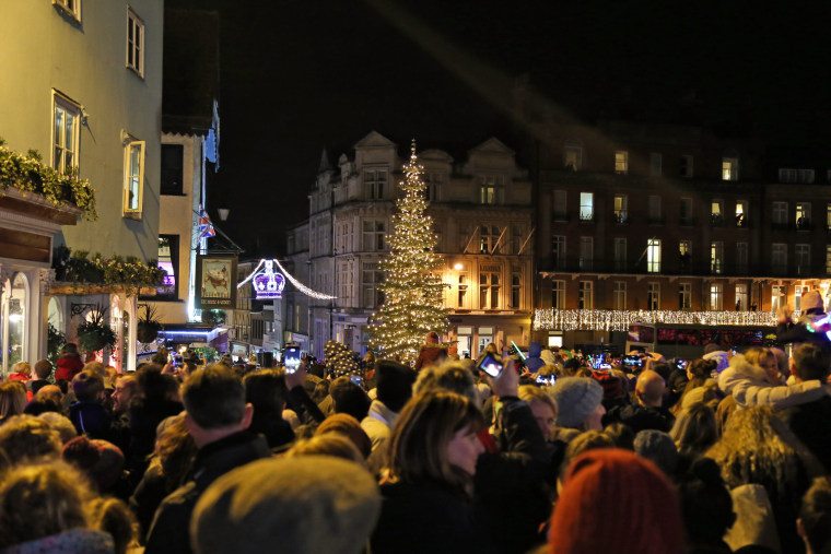 Image: Crowds in Windsor enjoy the tree