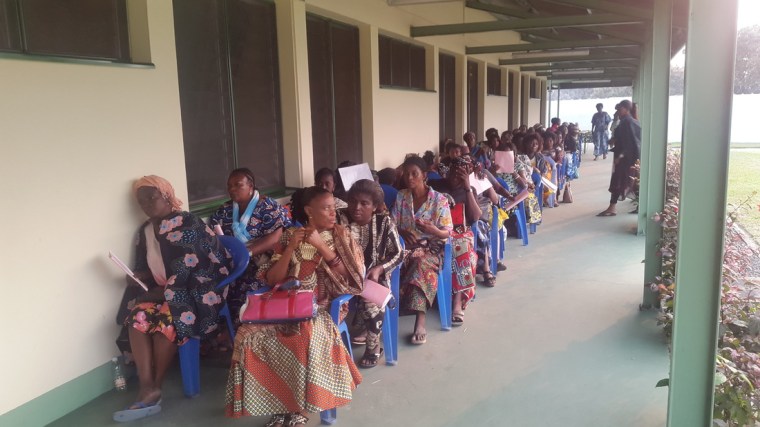 Image: Female patients wait for cervical cancer screenings at the Biamba Marie Mutombo Hospital