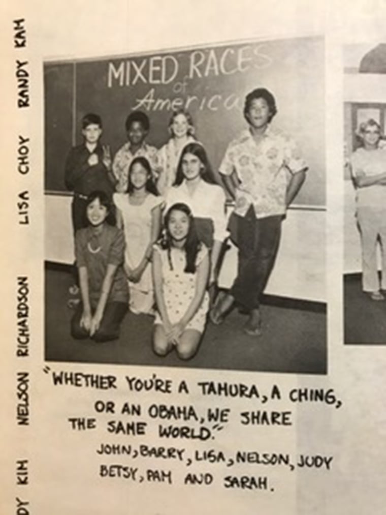 Image: Young Barack Obama in a 7th grade photo in 1974 at Punahou School, Hawaii.