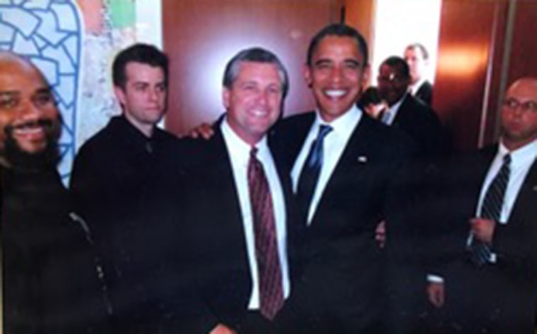 Image: Darin Maurer and then Presidential candidate Barack Obama