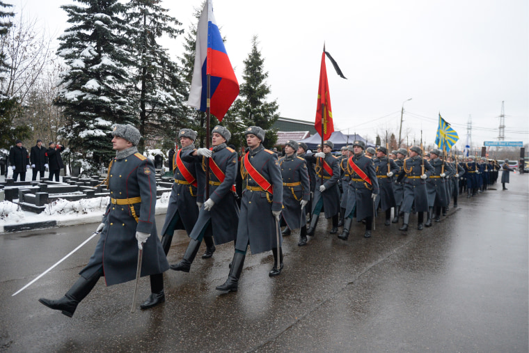 Image: The funeral of Russian Ambassador to Turkey Andrei Karlov at the Khimkinskoye cemetery.