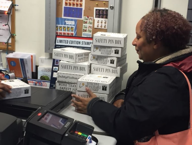 Leslie Mac Shipping out Safety Pin Boxes in Michigan.