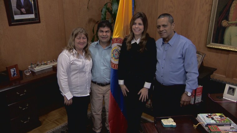 Left to right: Maria Emilia, Aristizabal, Jeison Aristizabal, Colombian Consul Mar?a Isabel Nieto Jaramillo and