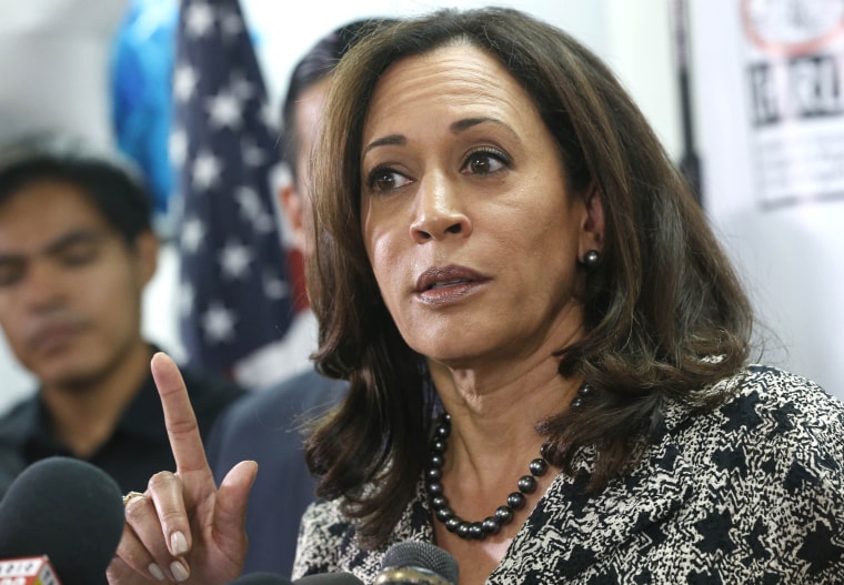 Senator-elect and California Attorney General Kamala Harris speaks with immigrant families and their advocates, discussing the election results and the nation's future in Los Angeles, Thursday, Nov.10, 2016. Harris filed new charges against the CEO and others involved in backpage.com. on Friday, Dec. 23, 2016.