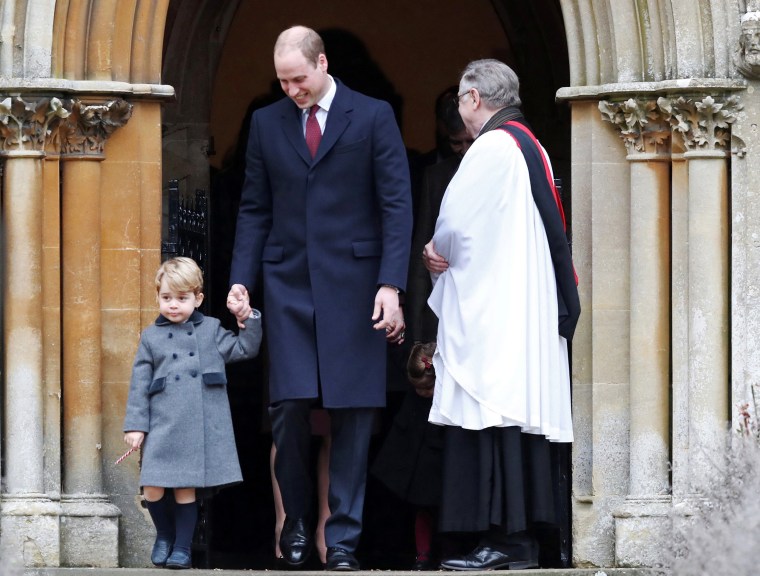 Image: The Duke and Duchess of Cambridge and the family of the Duchess attend a Christmas Day service near Bucklebury in southern England, Britain