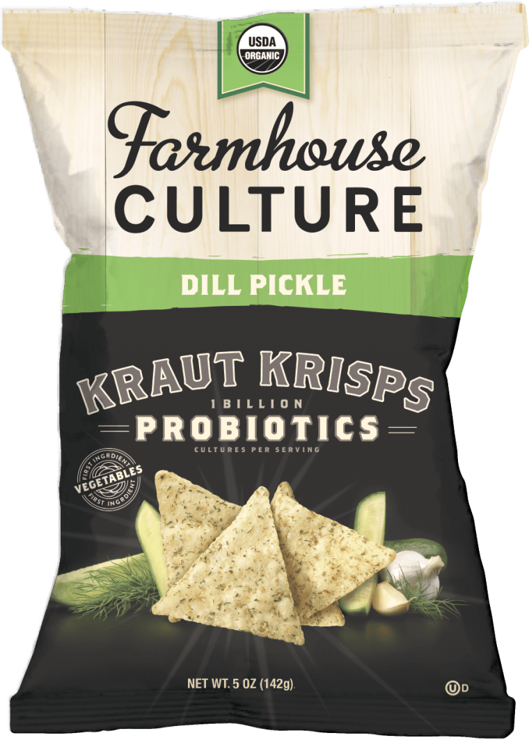 Priobiotic dill pickle chips