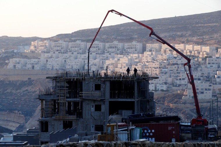 Image: A construction site is seen in the Israeli settlement of Givat Zeev, in the occupied West Bank