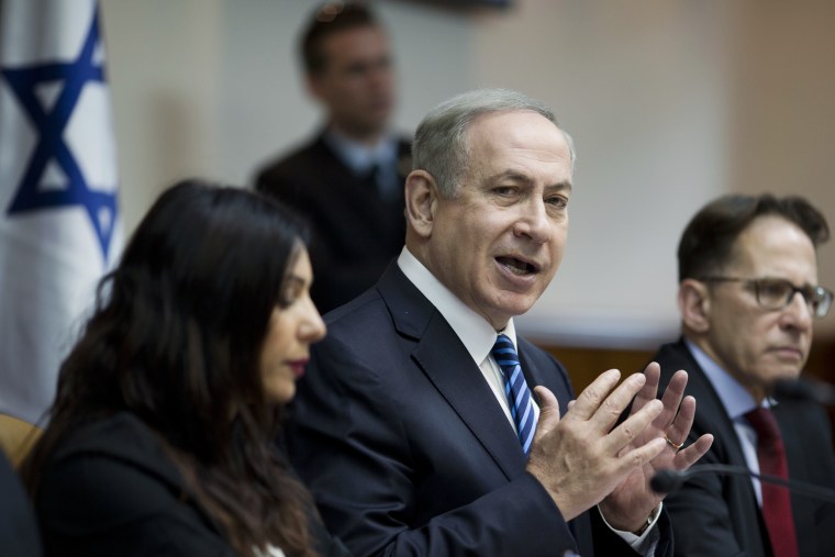 Image: Israeli Prime Minister Benjamin Netanyahu attends the weekly cabinet meeting