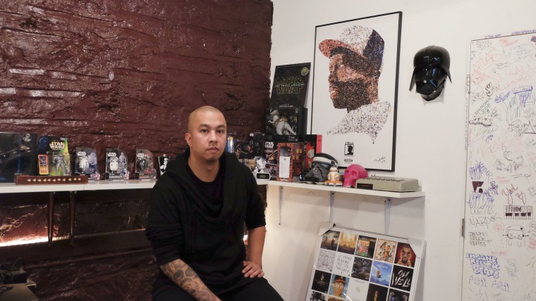 Ramon Ibanga Jr. -- better known as Illmind -- in his Brooklyn headquarters of his music label, Roseville Music Group.