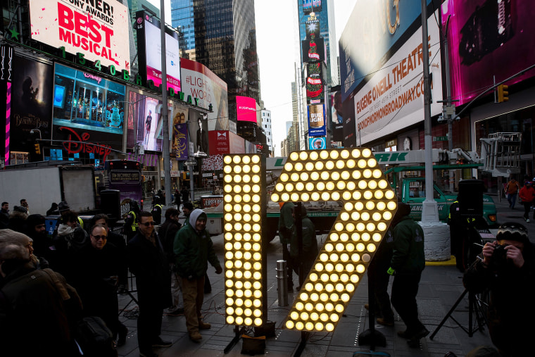 Image: Numerals For Times Square New Year's Eve Celebration Are Delivered To Times Square