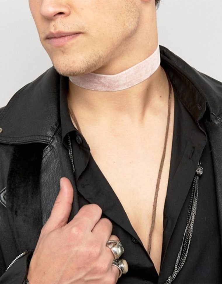 ASOS Choker In Pink Velvet Look