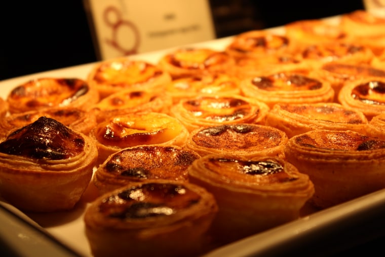 Macao's iconic "Portuguese egg tarts," a variation on Chinese egg tarts