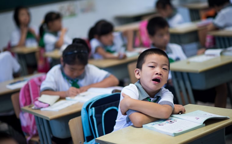Image: Chinese children attending class