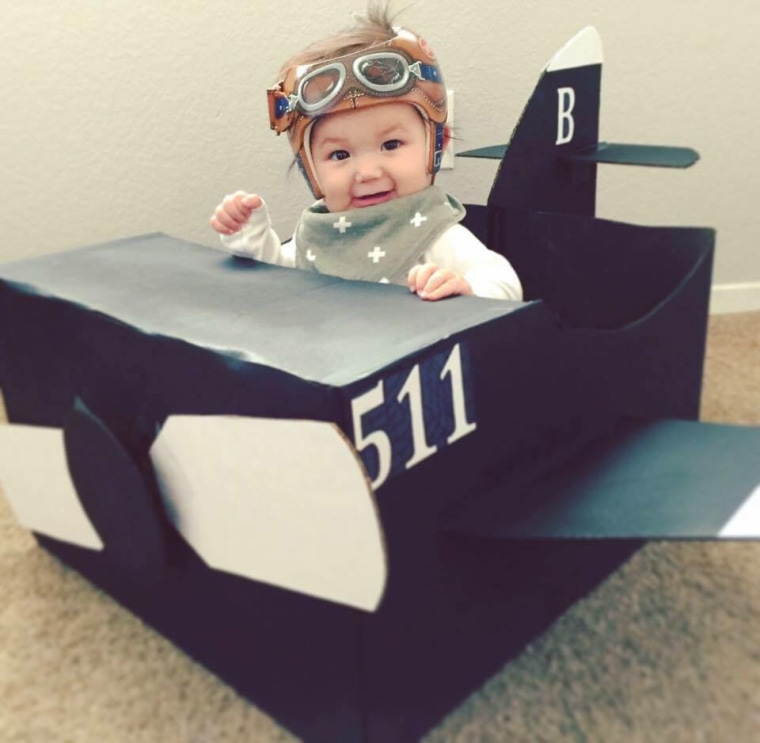 Landee Tim first chose a pilot-themed helmet for her son, Henry, as her grandfather was a pilot in the Korean War.