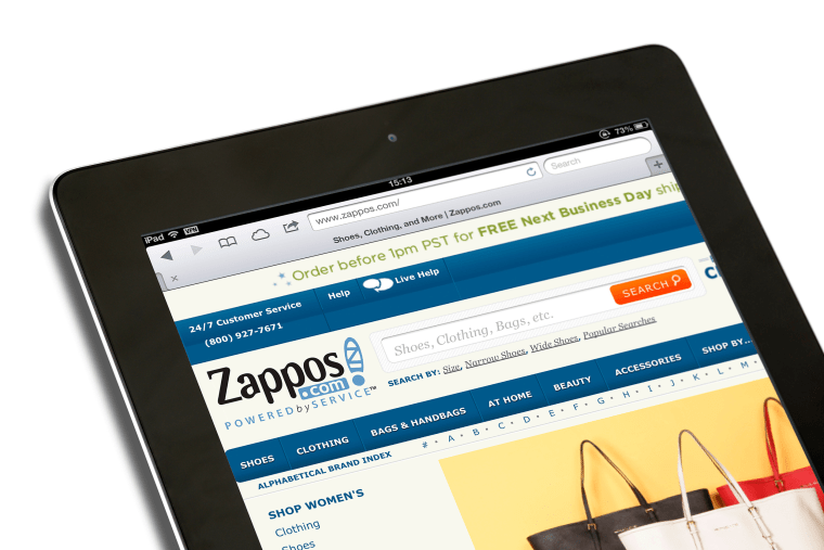 Online shoe and apparel website, Zappos.com (an Amazon company)